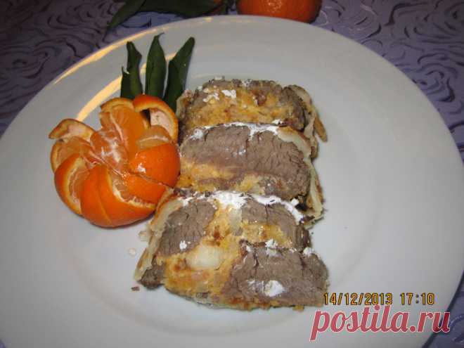 Мясо запечёное по-преображенски