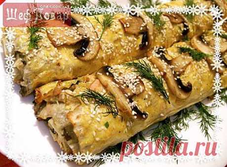 Закусочный рулет с аппетитной начинкой:) / Рулеты / Рецепты / Шеф-повар – простые и вкусные кулинарные рецепты, фото-рецепты, видео-рецепты