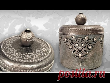 Recycling - műanyag tégelyből dekoratív doboz / Decorative Box From Plastic Jar