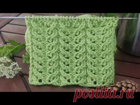 Вяжем ажурные листики спицами❤knitting pattern.