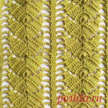 Ажурные узоры крючком.