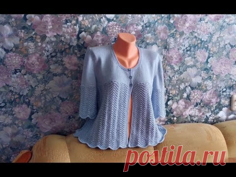 Жакет спицами "Волна". МК.