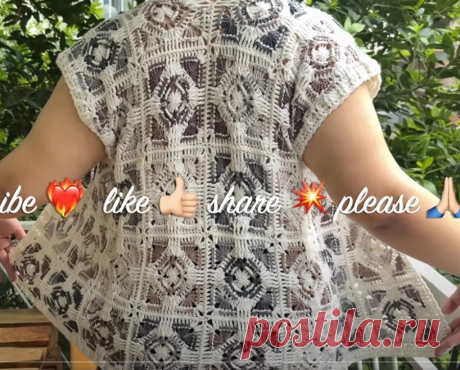 Учебник по вязанию крючком мотива жилета