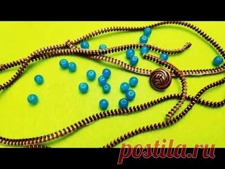 Шикарный браслет из змеек (молний). Zipper bracelet.由珠子和蛇制成的手链（拉链）