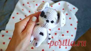 PDF Собачка Далматинец крючком. FREE crochet pattern; Аmigurumi toy patterns. Амигуруми схемы и описания на русском. Вязаные игрушки и поделки своими руками #amimore - собака, пёс, маленькая собачка из обычной пряжи, щенок, пёсик.