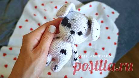 PDF Собачка Далматинец крючком. FREE crochet pattern; Аmigurumi toy patterns. Амигуруми схемы и описания на русском. Вязаные игрушки и поделки своими руками #amimore - собака, пёс, маленькая собачка из обычной пряжи, щенок, пёсик.