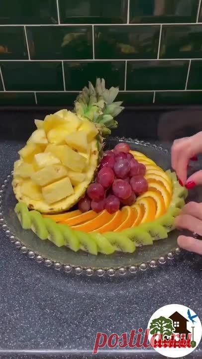 Красивая фруктовая нарезка на новогодний стол!