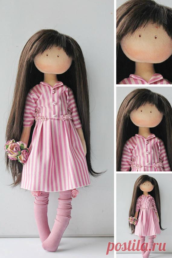 Textile doll Rag doll Tilda doll Fabric doll Muñecas Pink doll