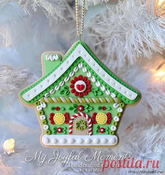 Новогодние домики, елочки, снежинки из пластики