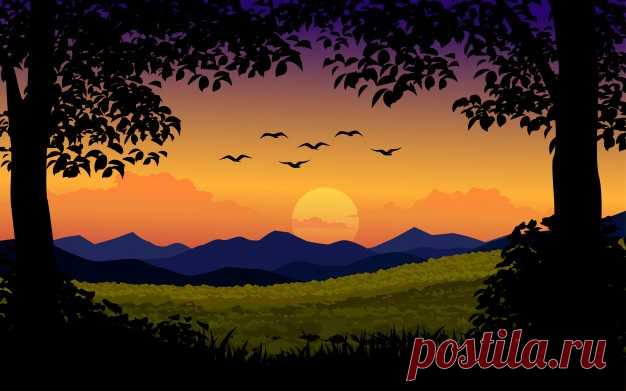 Premium Vector | Illustration of a tree and graphic of jungle