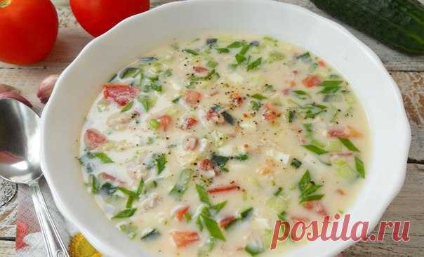Вкусняшки: Окрошка с курицей и помидорами