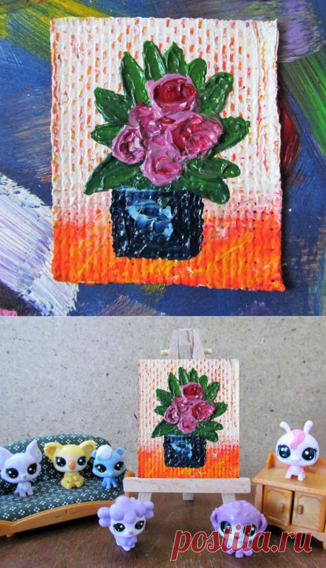 Bouquet Of Flowers In A Vase Painting  Artwork Small Impasto | Etsy