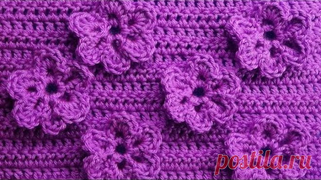 Узор с цветочками Вязание крючком Crochet pattern with flowers 83