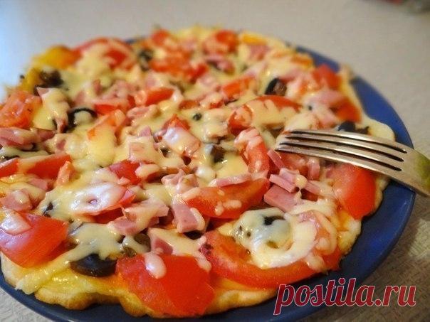 Как приготовить пицца с тонким тестом на сковороде - рецепт, ингредиенты и фотографии