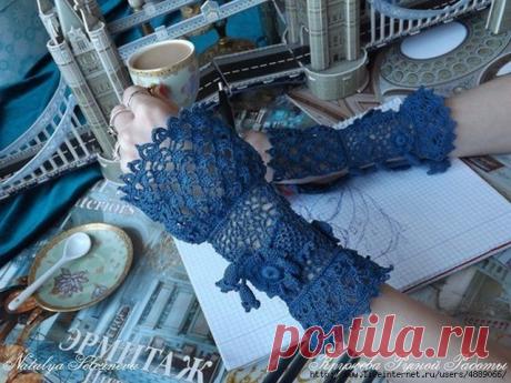Кружевные манжеты от Натальи Селезневой. .Видео мастер-класс.