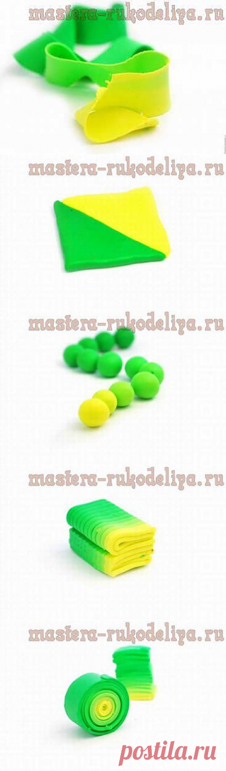 Мастер-класс по лепке из полимерной глины: Переход цвета без паста-машинки