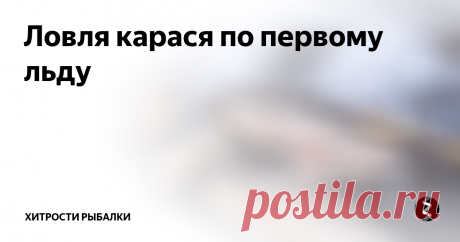 Ловля карася по первому льду  Каждый раз, собираясь за карасем, удивляюсь какая это необычная рыба. Не просто необычная, а непредсказуемая. В одних водоемах карась активно питается в течение всего периода открытой воды. В других водоемах эта рыба клюет исключительно весной и крайне плохо летом и осенью. В третьих водоемах караси неплохо берут насадку круглый год.
А есть и такие озера, где наибольшую активность карась проявляет