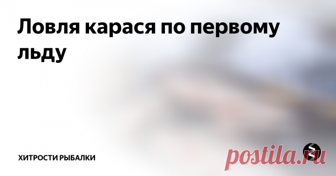 Ловля карася по первому льду  Каждый раз, собираясь за карасем, удивляюсь какая это необычная рыба. Не просто необычная, а непредсказуемая. В одних водоемах карась активно питается в течение всего периода открытой воды. В других водоемах эта рыба клюет исключительно весной и крайне плохо летом и осенью. В третьих водоемах караси неплохо берут насадку круглый год.
А есть и такие озера, где наибольшую активность карась проявляет
