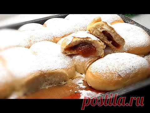 Очень простой рецепт воздушных пирожков с повидлом! Тесто можно оставить на ночь!