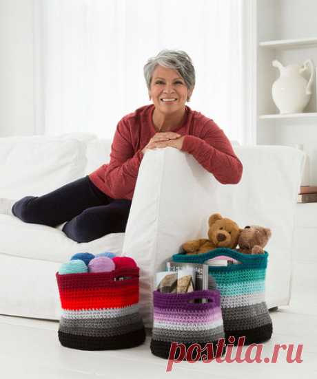 Ombré Crochet Baskets | Red Heart