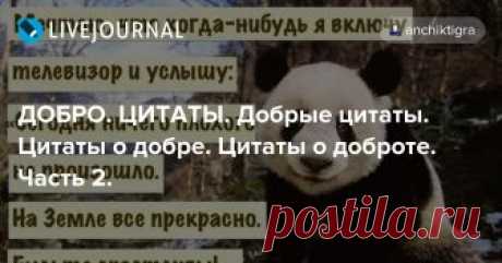 ДОБРО. ЦИТАТЫ. Добрые цитаты. Цитаты о добре. Цитаты о доброте. Часть 2. ЧАСТЬ 1 ЗДЕСЬ: https://anchiktigra.livejournal.com/1186358.html Всегда будьте чуть добрее, чем необходимо. Тот, кто делает добро другому, делает больше всего добра самому себе, не в том смысле, что ему будет за это награда, а тем, что сознание сделанного добра дает ему большую радость. Луций Анней…