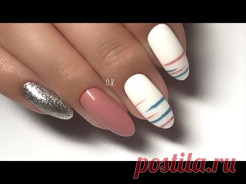 Маникюр левой рукой | самый простой дизайн ногтей💅🏼