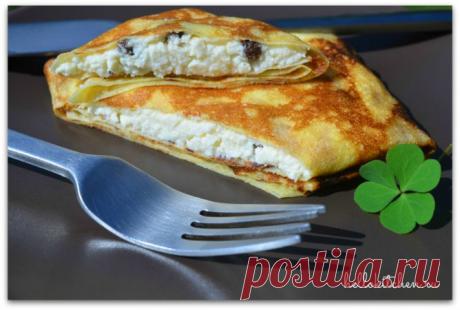 Блинчики с творогом — Привет, Кухонька! Пошаговые рецепты с фотографиями