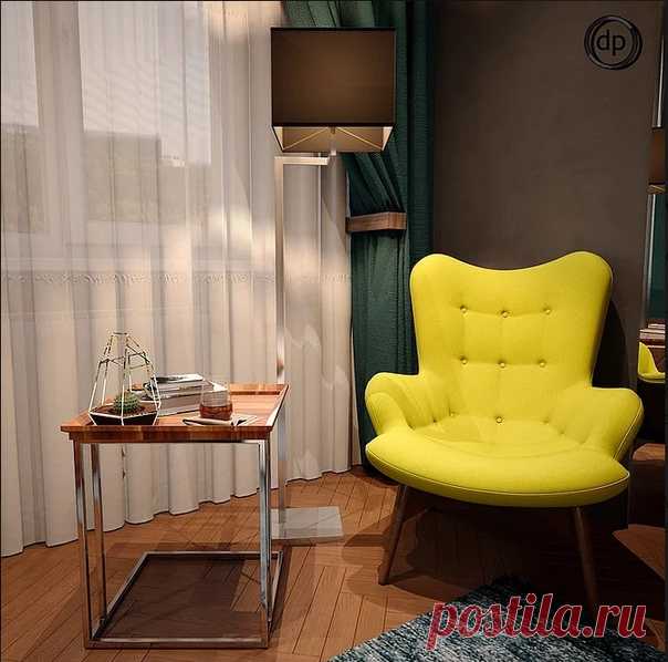 Желтое кресло как центр отдыха