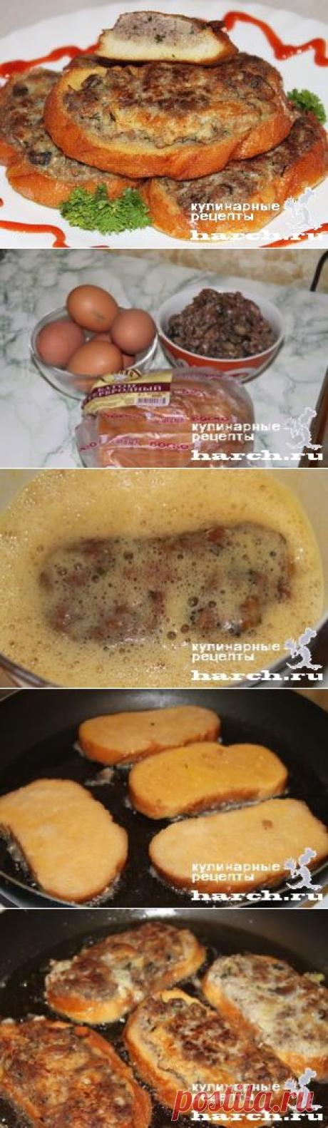 Гренки с мясом