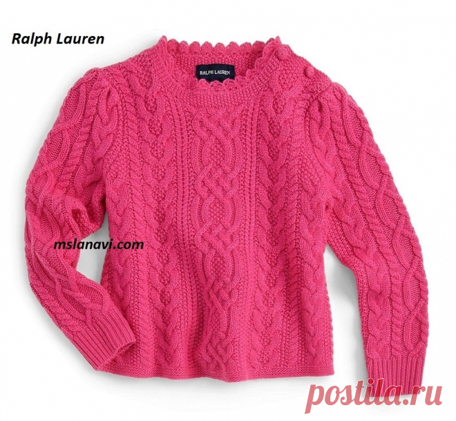 Cвитер спицами для девочки от Ralph Lauren - Вяжем с Лана Ви