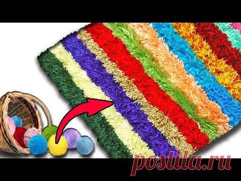 Изготовление ковров из остатков пряжи (новая техника)