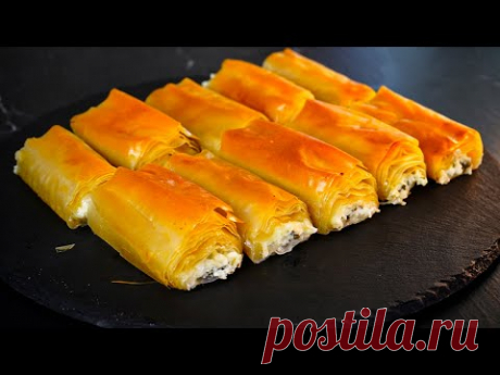 Хрустящая вкуснятина из тесто фило. Борек с сыром.