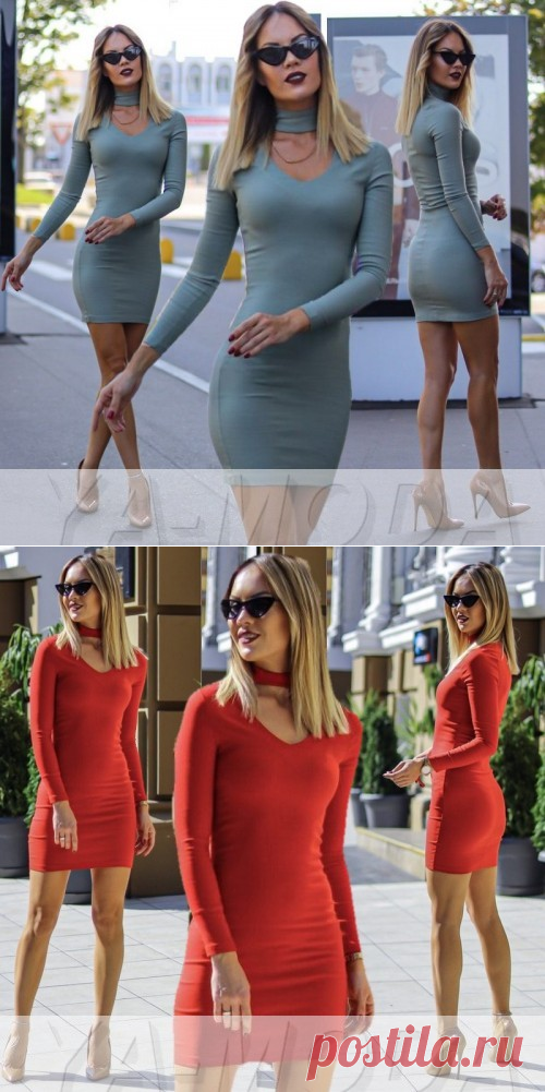 ✰Платье с чокером джинс купить недорого