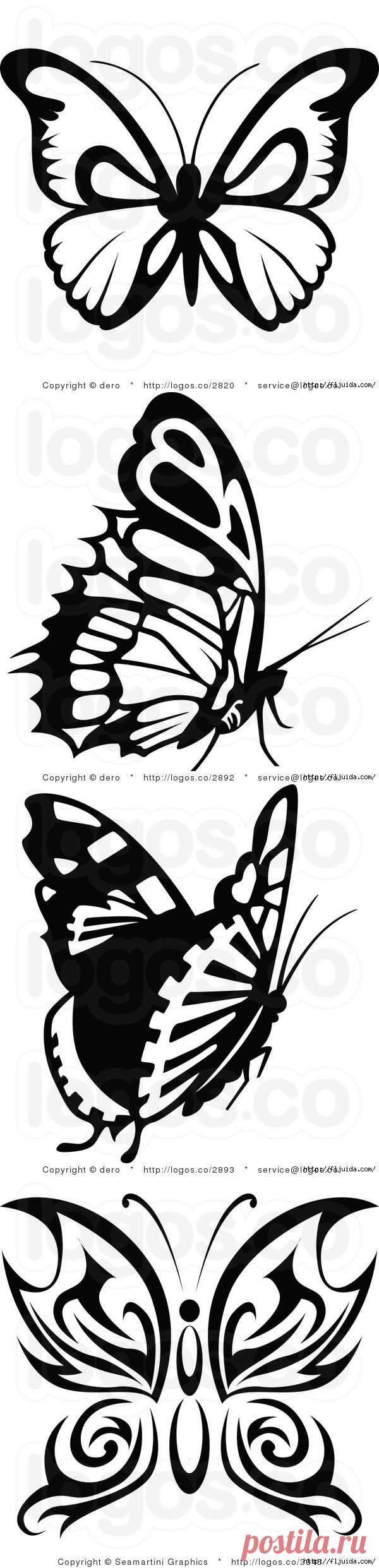 Трафареты бабочек и животных.
