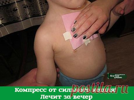 Компресс от сильного кашля! Лечит за вечер. 

Хочу поделиться рецептом лепёшки которой всегда пользуюсь при бронхитах: 

1 ст. л. мёда, 
1 ст. л. сухой горчицы, 
1 ст. л. уксуса, 
1 ст. л. подсолнечного масла, 
муки столько,чтобы можно было лепить. 

Лепёшку на грудки или спинку кладу под пелёночку(только не целофан!!!),нужно туго обмотать ребёнка шерстяным шарфом и т.п.на всю ночь. 
Как известно, мёд обладает свойствами помогающими лечить многие 
заболевания, не прибегая ...