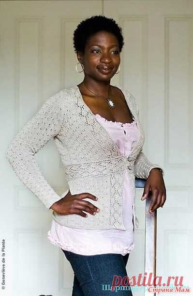 Нежный жакетик с ажурными полочками и вставкой в поясе. Спицы. - ВЯЗАНАЯ МОДА+ ДЛЯ НЕМОДЕЛЬНЫХ ДАМ - Страна Мам