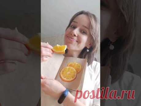 Апельсиновый скетч мелками масляной пастели.