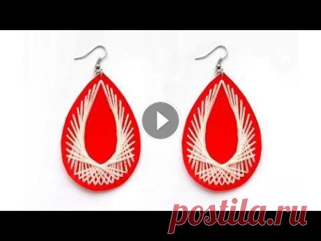 Серьги из пластика и техники ганутель. DIY. Мастер класс В этом видео вы увидите, как из обычного пластика и ниток создать украшение с вышивкой, а именно серьги, выполненные в технике "Ганутель"....