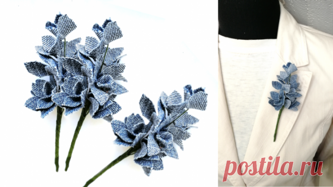 Букет цветов из джинсовой ткани. Мастер-класс Модная одежда и дизайн интерьера своими руками
