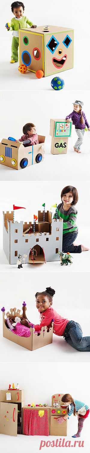 Детские игрушки из картонных коробок