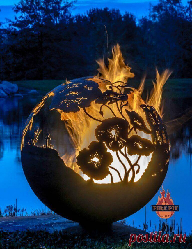 Дизайнерские огненные шары в саду ~ Planetalsad