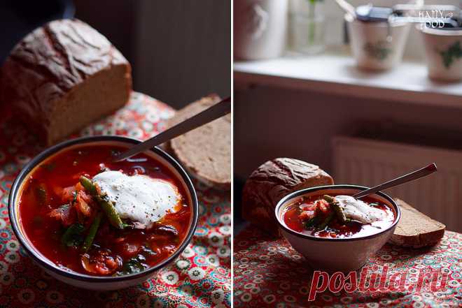 Борщ с грибами и стручковой фасолью - HAPPYFOOD