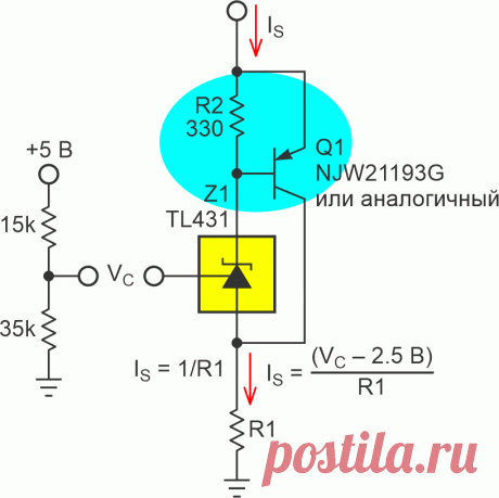 Прецизионный программируемый источник втекающего тока - TL431