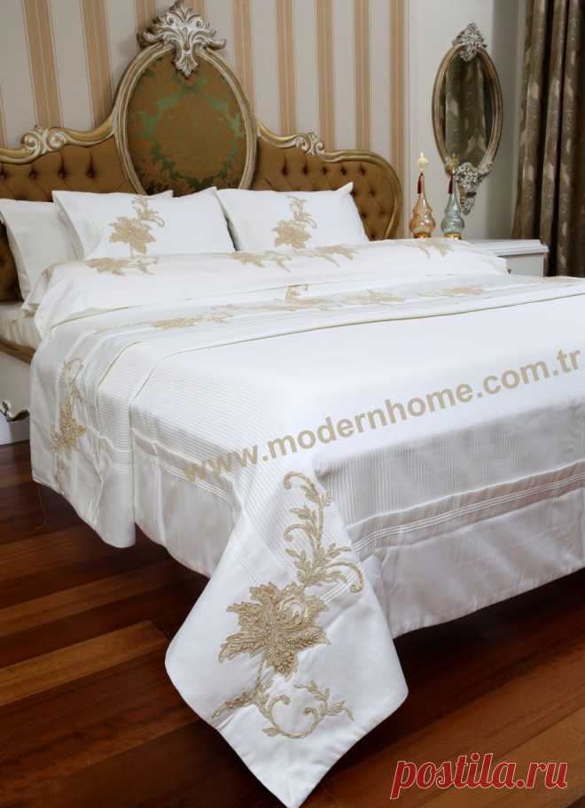 AMBER FRANSIZ DANTELLİ PİKE TAKIMI YATAK ÖRTÜSÜ - DANTELLİ - MODERN HOME - MODERN HOME | Butik Ev Tekstili | www.modernhome.com.tr