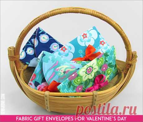 Конверты подарочные тканевые на День святого Валентина | Sew4Home