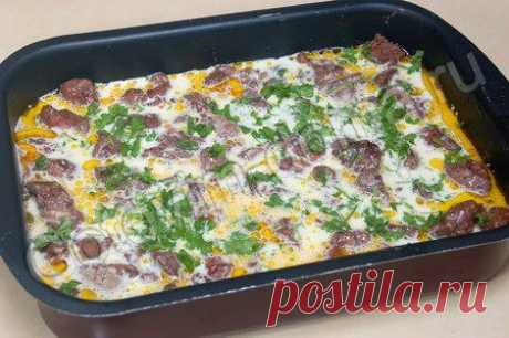 вкуснейшая куриная печень в омлете