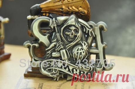 Купить пряжка для ремня samcro, смерть с косой - символ сынов анархии по низкой цене