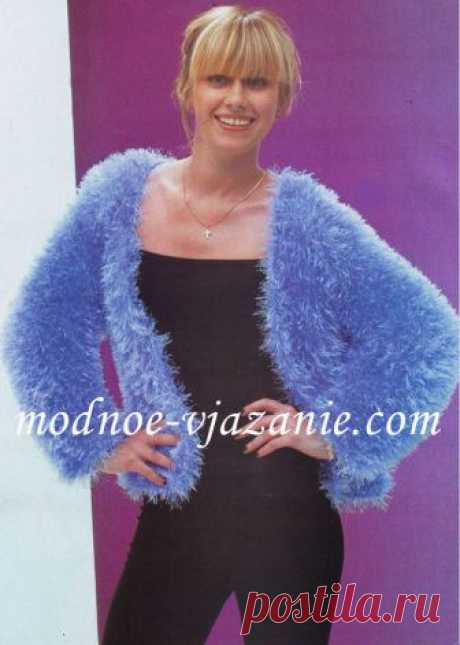 Кардиган из пряжи "Травка".