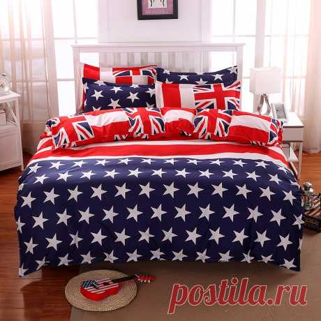 постельное белье дизайнер Picture - More Detailed Picture about Home Stars Stripes USA Flag 3Pcs Bedding Sets Bedclothes Set Bed Linens Duvet Cover Quilt Cover Flat Pillowcase Picture in Постельное бельё from wongsbedding Store | Aliexpress.com | Alibaba Group