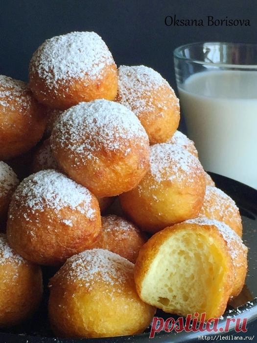 Творожные пончики Сахарные